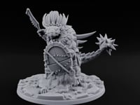 Shield And Flail Wielding Lizardfolk Warrior A turntable