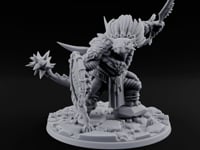 Shield And Flail Wielding Lizardfolk Warrior C turntable
