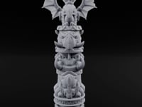 Wing-Crowned Glyph-Stacked Beast Totem Pillar turntable