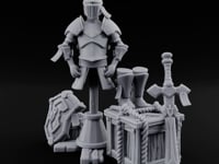 Sword-Leaned Rope-Bound Knight's Armour Stand Scene turntable