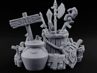 Sign-Posted Weapon-Stuffed Adventurer's Market Clutter Scene turntable