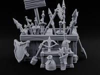 Halberd-Jutting Crossbow-Fronted Adventurer's Weapon Display Stall turntable