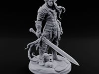 Sword Lowered Skulls Underfoot Demon Warrior turntable