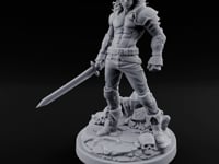 Bare Chested Sword Trailing Human Warrior turntable