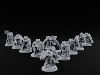 Shield Bracing Gun Toting Space Dwarf Troopers turntable