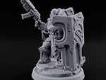 Shield Bracing Gun Toting Space Dwarf Trooper D turntable