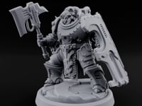 Shield Bracing Gun Toting Space Dwarf Trooper I turntable
