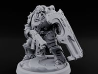 Shield Bracing Gun Toting Space Dwarf Trooper J turntable