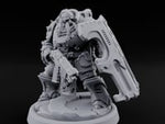 Shield Bracing Gun Toting Space Dwarf Trooper J turntable