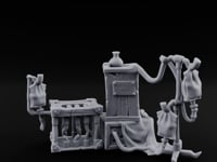 Pouch-Hung Plague-Doctor Apothecary Storage Set turntable