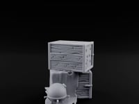 Cloth-Draped Nail-Studded Workshop Crate Stack turntable