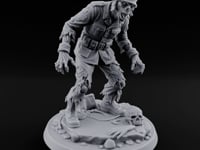 Helmet Wearing Claws Outstretched Zombie Soldier turntable