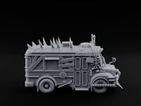 Spike-Roofed Plank-Armored Apocalypse Bus turntable