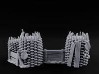 Stake-Topped Shield-Hung Palisade Barricades turntable