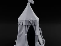 Flag-Topped Heraldry-Trimmed Knight Commander's Campaign Tent turntable