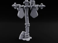 Rope-Wrapped Fleur-de-Lis Topped Candlelit Sign Post turntable