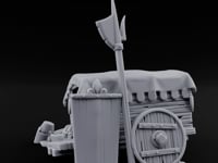 Fleur-de-Lis Branded Shield-Laden Knight's Weapon Cart turntable