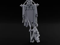 Fleur-de-Lis Tasselled Banner Bearing Human Standard Bearer turntable