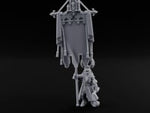 Fleur-de-Lis Tasselled Banner Bearing Human Standard Bearer turntable