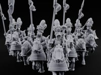 Lance Bearing Plumed Helmed Human Knights on Horseback turntable