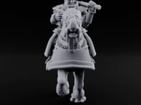 Mace Cocked Snarling Steed Human Battle Priest on Horseback turntable