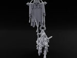 Fleur-de-Lis Tasselled Banner Aloft Human Standard Bearer on Horseback turntable
