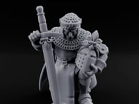 Helmet Clasped Sword Resting Human Knight turntable