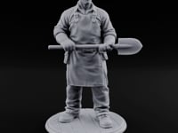 Shovel Gripping Human Gravedigger turntable