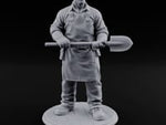 Shovel Gripping Human Gravedigger turntable