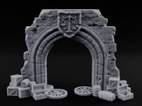 Scales-Crested Cobblestone-Framed Market Archway with Scatter turntable