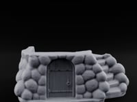 Cobblestone-Arched Stair-Flanked Underground Cellar Entrance turntable