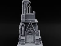 Gargoyle-Flanked Tracery-Windowed Gothic Cathedral Ruins turntable