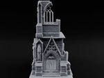 Gargoyle-Flanked Tracery-Windowed Gothic Cathedral Ruins turntable