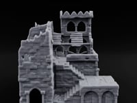 Battlement-Crowned Arch-Gutted Castle Keep Ruins turntable