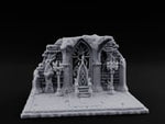 Candelabra-Flanked Filigree-Gated Gothic Cathedral Doorway Ruins turntable