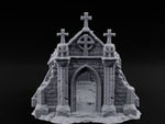 Cross-Crowned Celtic-Windowed Mausoleum Facade Ruins turntable