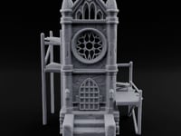 Rose-Windowed Scaffold-Ringed Gothic Bell Tower turntable