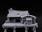 Stilted-Dock Chimney-Vented Waterfront Smokehouse turntable