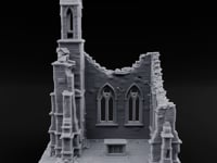 Nave-Exposed Buttress-Sheared Gothic Chapel Ruins turntable