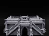 Gargoyle-Guarded Balustrade-Wrapped Gothic Fountain Plaza turntable