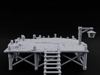 Lantern-Hung Ladder-Accessed Raised Dockside Platform turntable