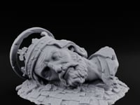 Crown-Bearing Toppled-Cracked Lion Statue Ruins turntable