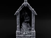 Skull-Pinnacled Candle-Strewn Death Deity Wayside Shrine turntable