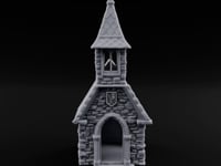 Cross-Pinnacled Diamond-Slated Stone Chapel turntable