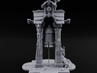 Branch-Crowned Rope-Hung Village Bell Tower Shrine turntable