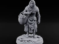 Basket Lugging Human Peasant Woman turntable