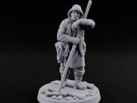 Elbow Resting Pole Leaning Human Ferryman turntable