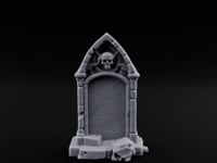 Skull-Crowned Arch-Framed Gothic Gravestone turntable