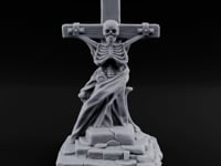 Iron-Bound Shroud-Draped Crucified Skeleton Monument turntable