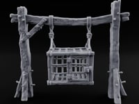 Rope-Bound Rune-Carved Hanging Prisoner Cage turntable